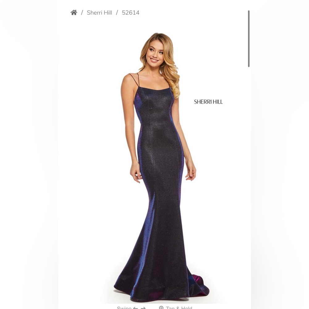 Sherri Hill Black and Purple Prom Dress